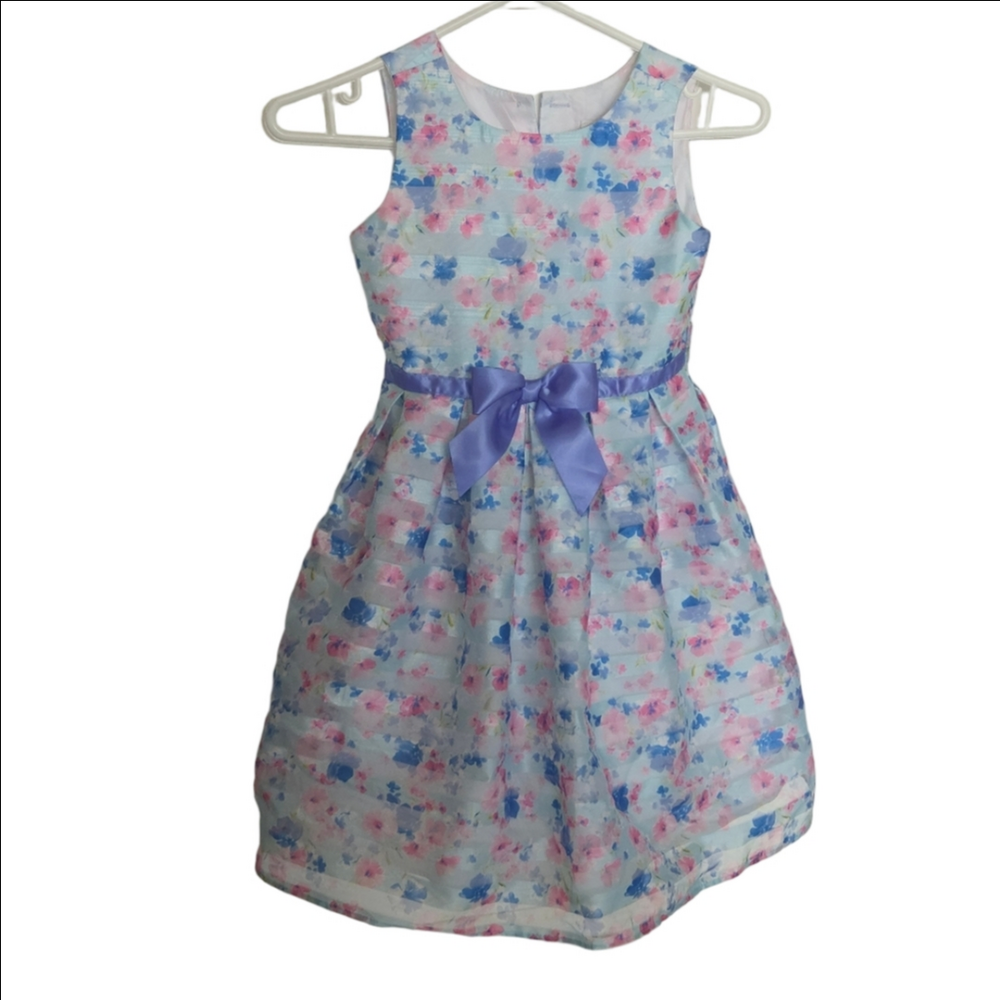 Jona Michelle Blue and Pink Floral Dress